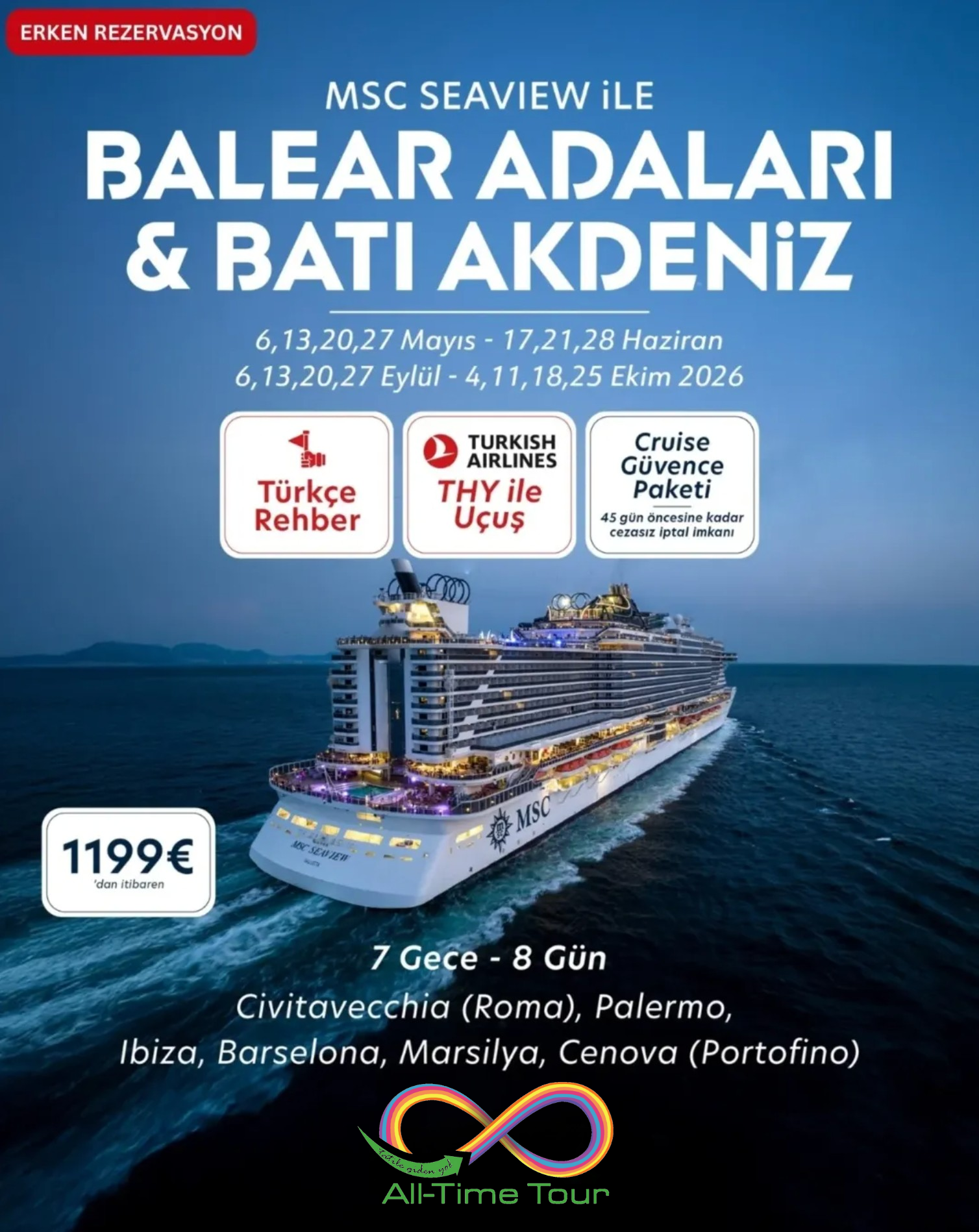Balear Adaları & Batı Akdeniz (MSC Seaview) | All-Time Tour 2026 cruise